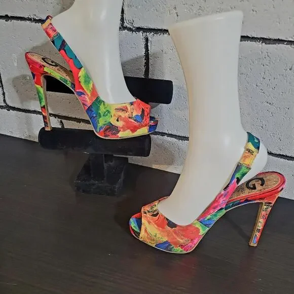 BUNDLE SALE!  G by GUESS Colorful Strappy Heels Size 8.5 - Picture 2 of 9